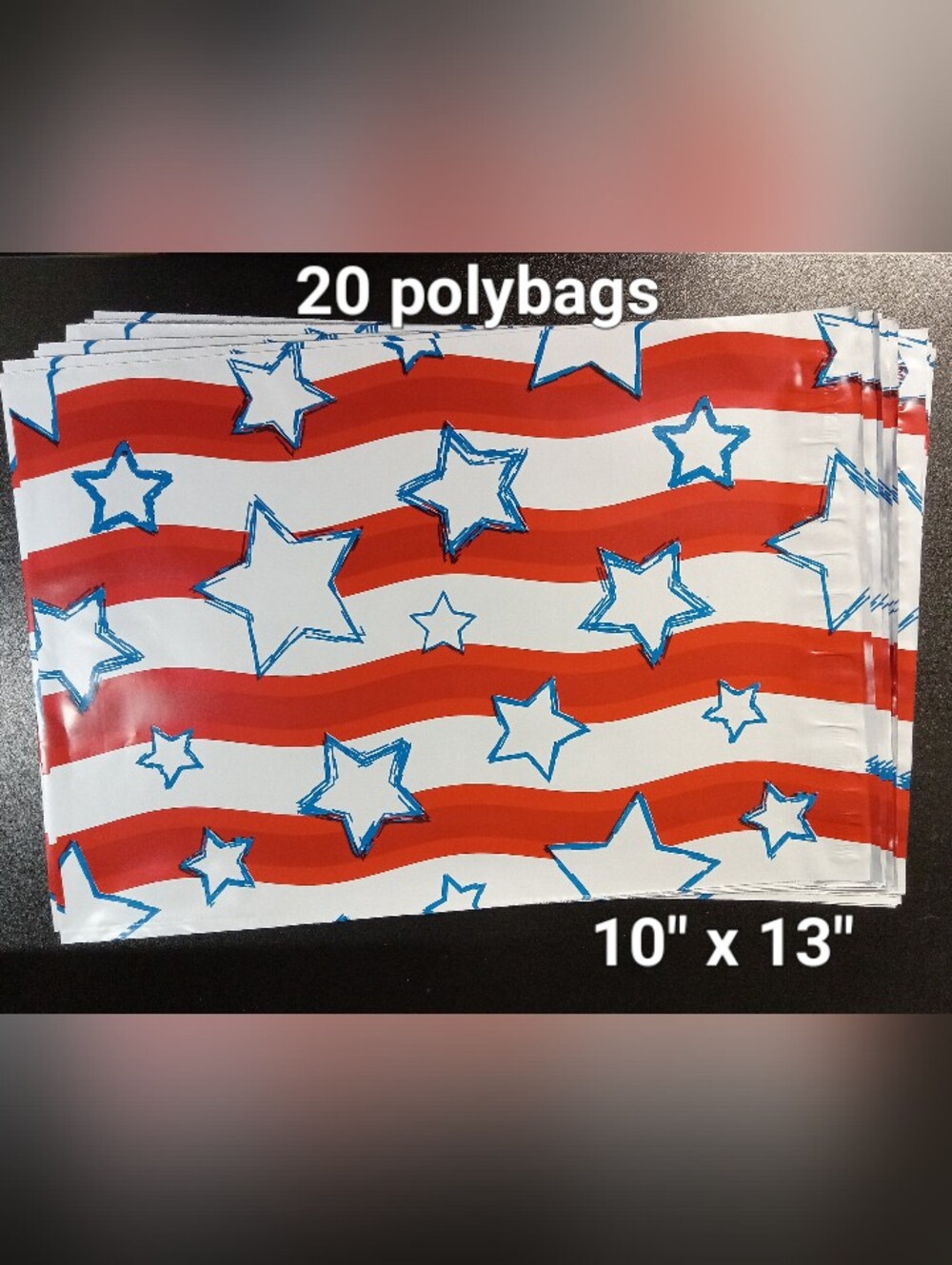 20 Patriotic Polybags - 10" x 13"